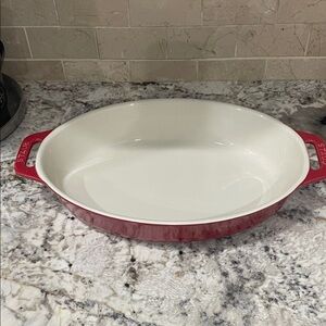 Staub Cherry Red Oval Baking Dish
